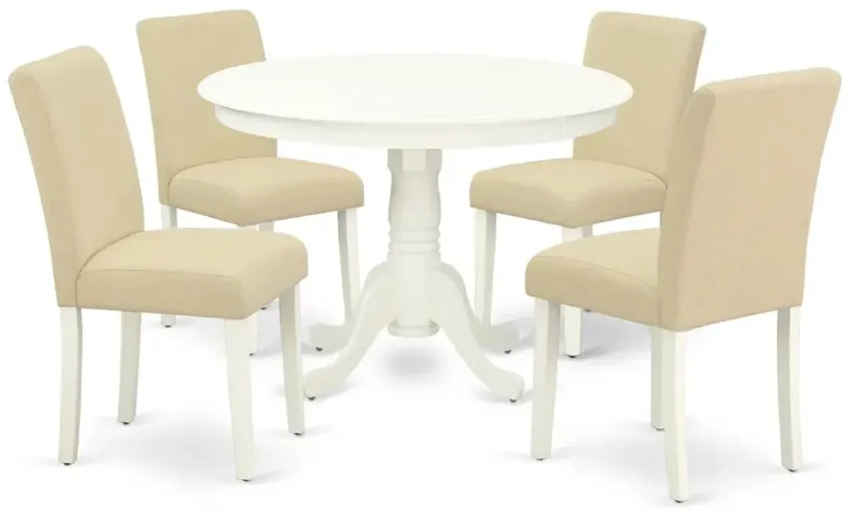 Dining Room Set Linen White, HLAB5-LWH-02