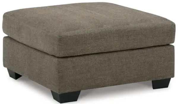 Joey Accent Ottoman, Soft Cushioned Brown Polyester, 36 Inch Square