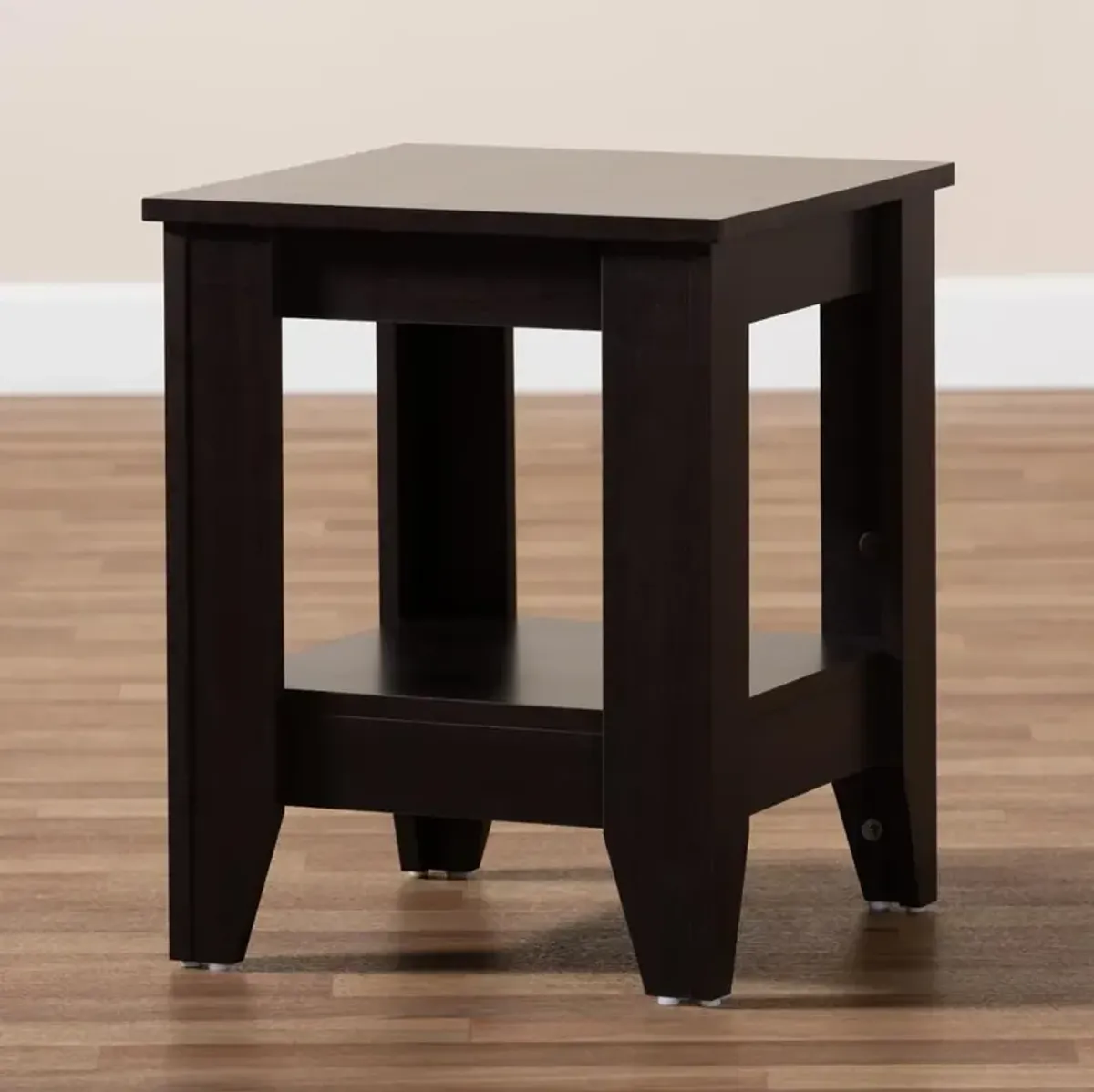 Baxton Studio Audra Modern and Contemporary Dark Brown Finished Wood End Table