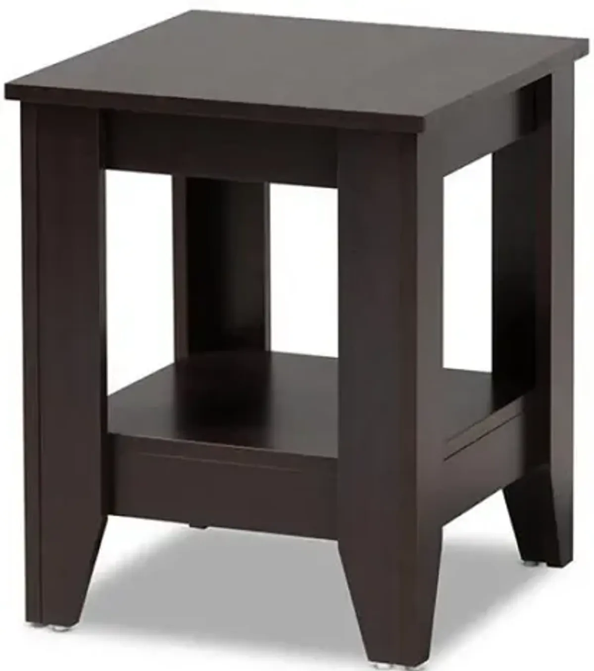 Baxton Studio Audra Modern and Contemporary Dark Brown Finished Wood End Table