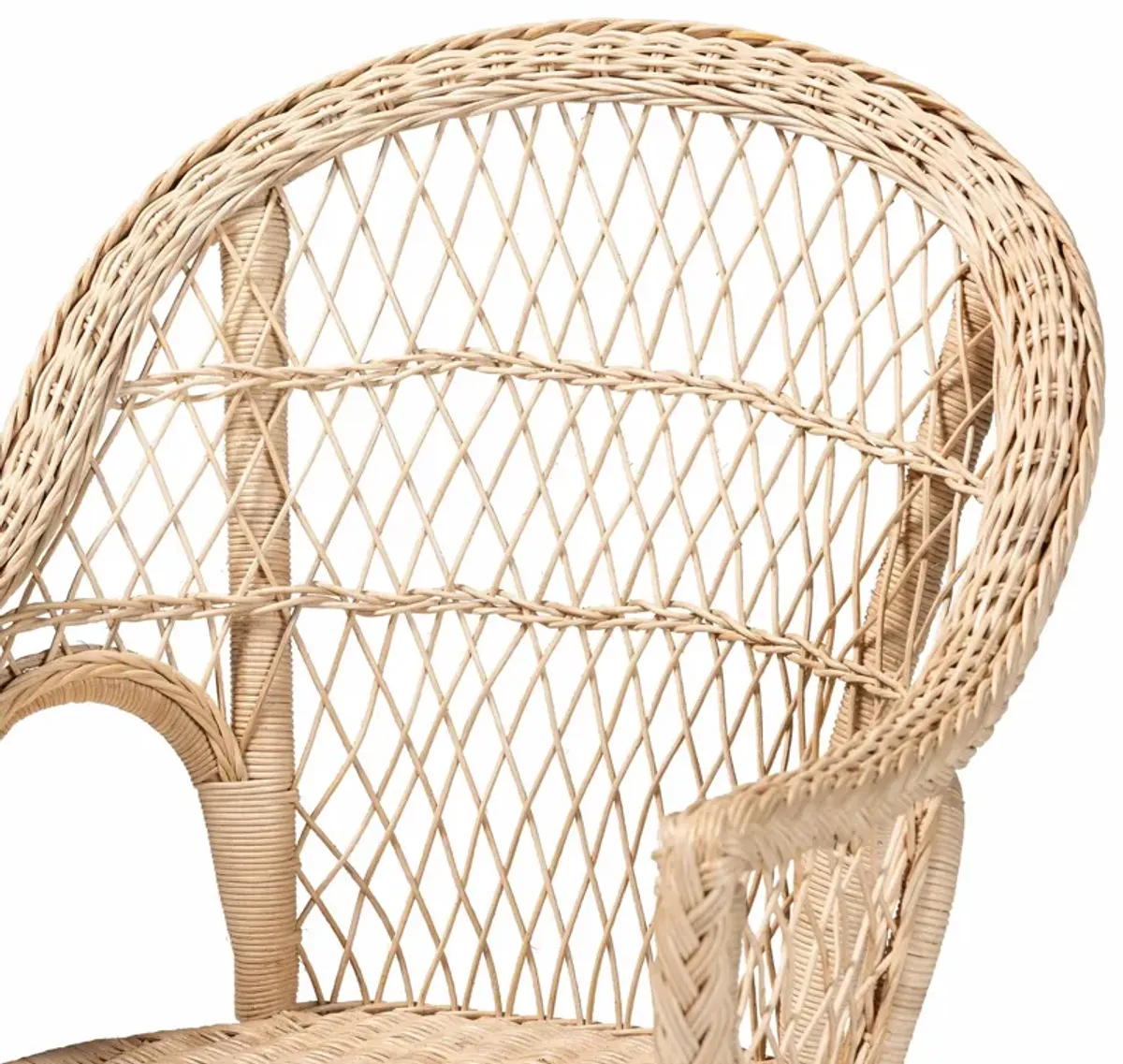 bali & pari Zaira Modern Bohemian Natural Rattan Arm Chair