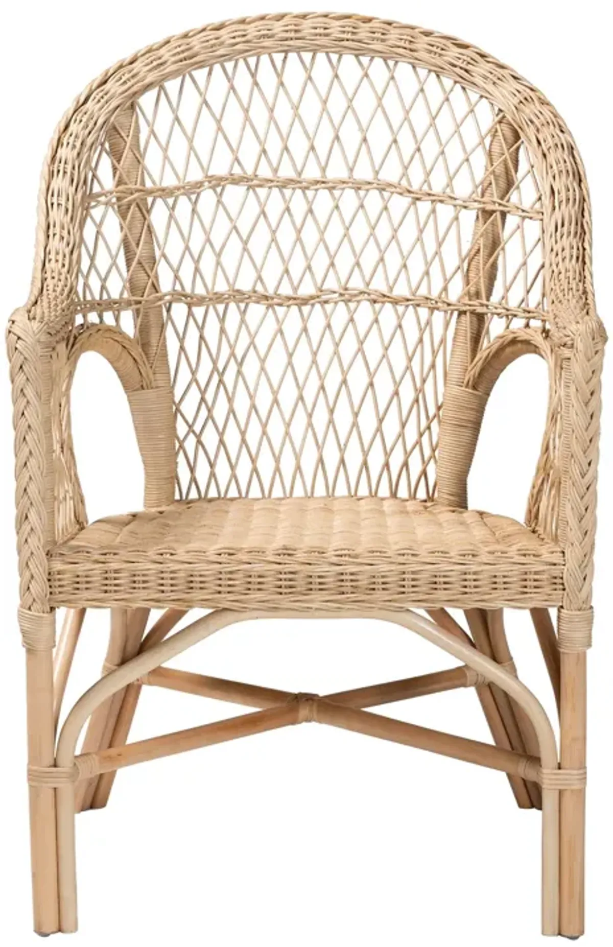bali & pari Zaira Modern Bohemian Natural Rattan Arm Chair