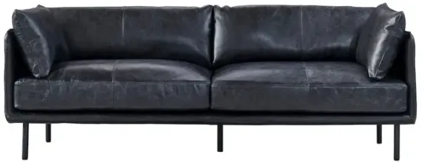 Crafters and Weavers Venezia Industrial Modern Leather Sofa - Slate Leather