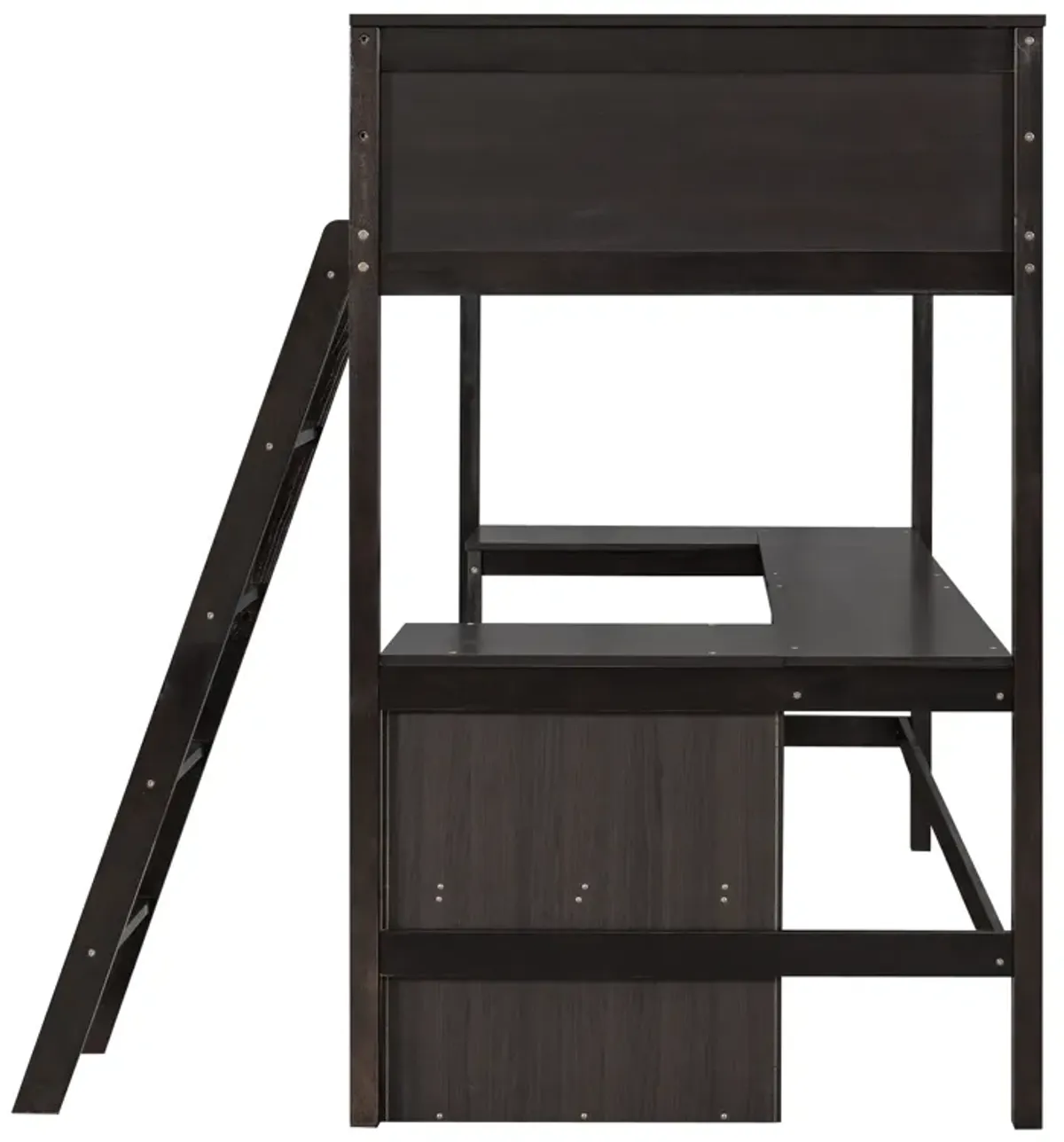 Merax Loft Bed with Shelves and Desk