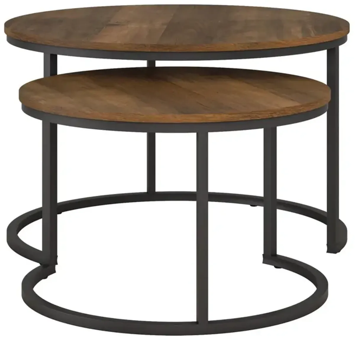 CorLiving Fort Worth Brown Wood Grain Finish Nesting Coffee Table