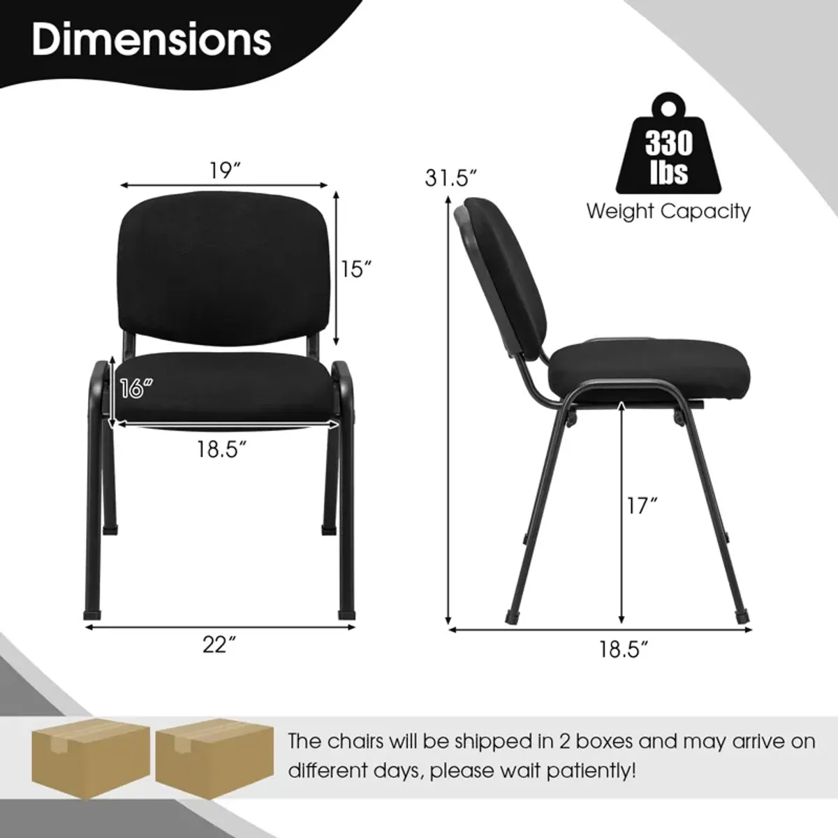 Office Chair with Metal Frame and Padded Cushions for Conference Room