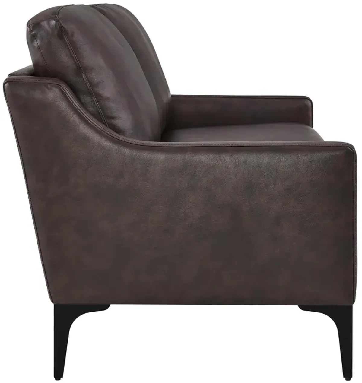 Corland Leather Loveseat Brown