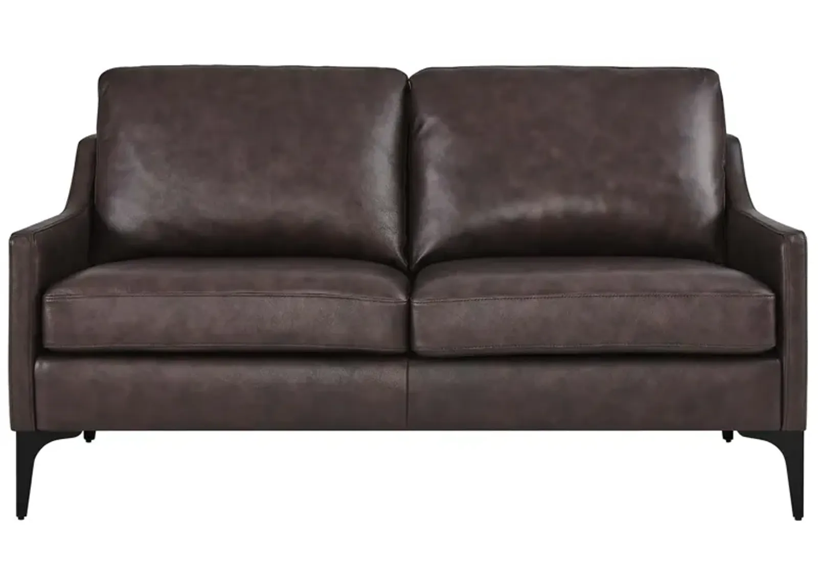 Corland Leather Loveseat Brown