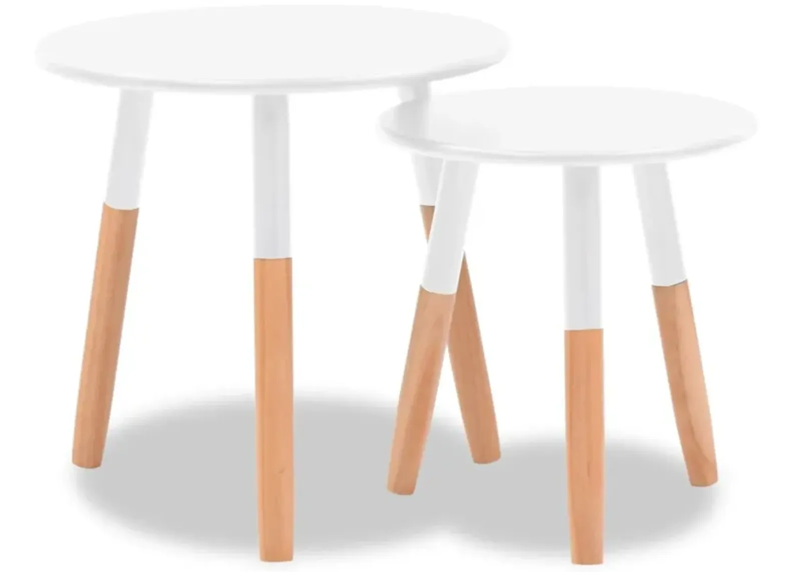 vidaXL Side Table Set 2 Pieces Solid Pinewood White