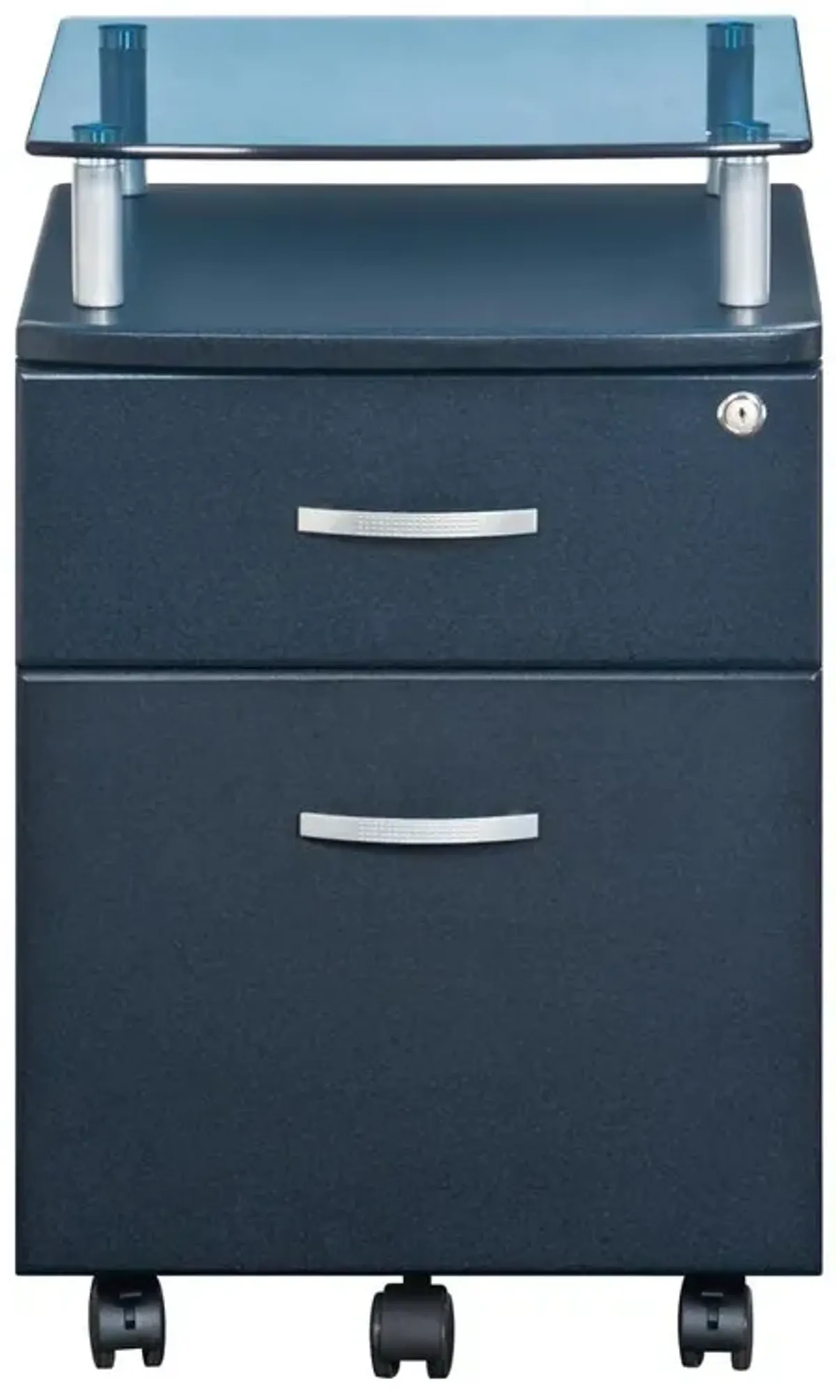 Techni Mobili Rolling File Cabinet With Glass Top. Color: Graphite