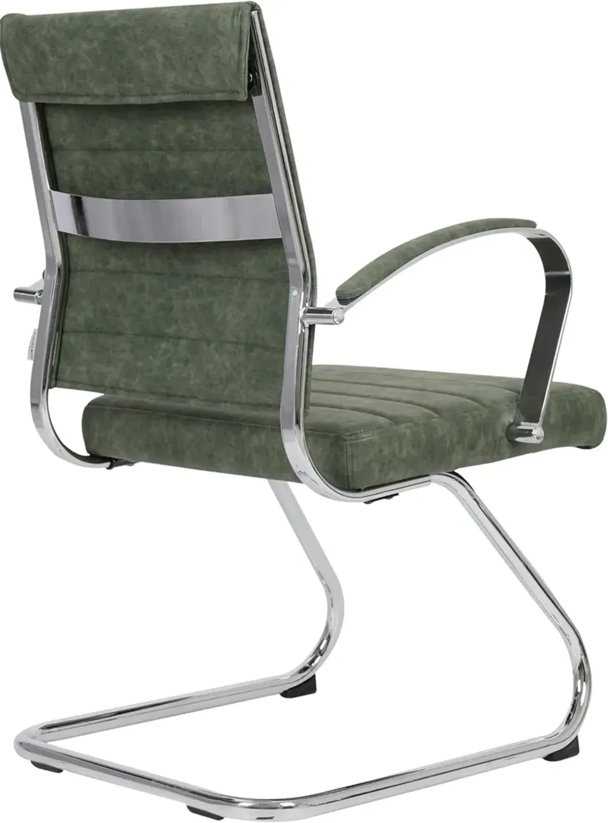 LeisureMod Benmar Home Leather Guest Office Chair in Black