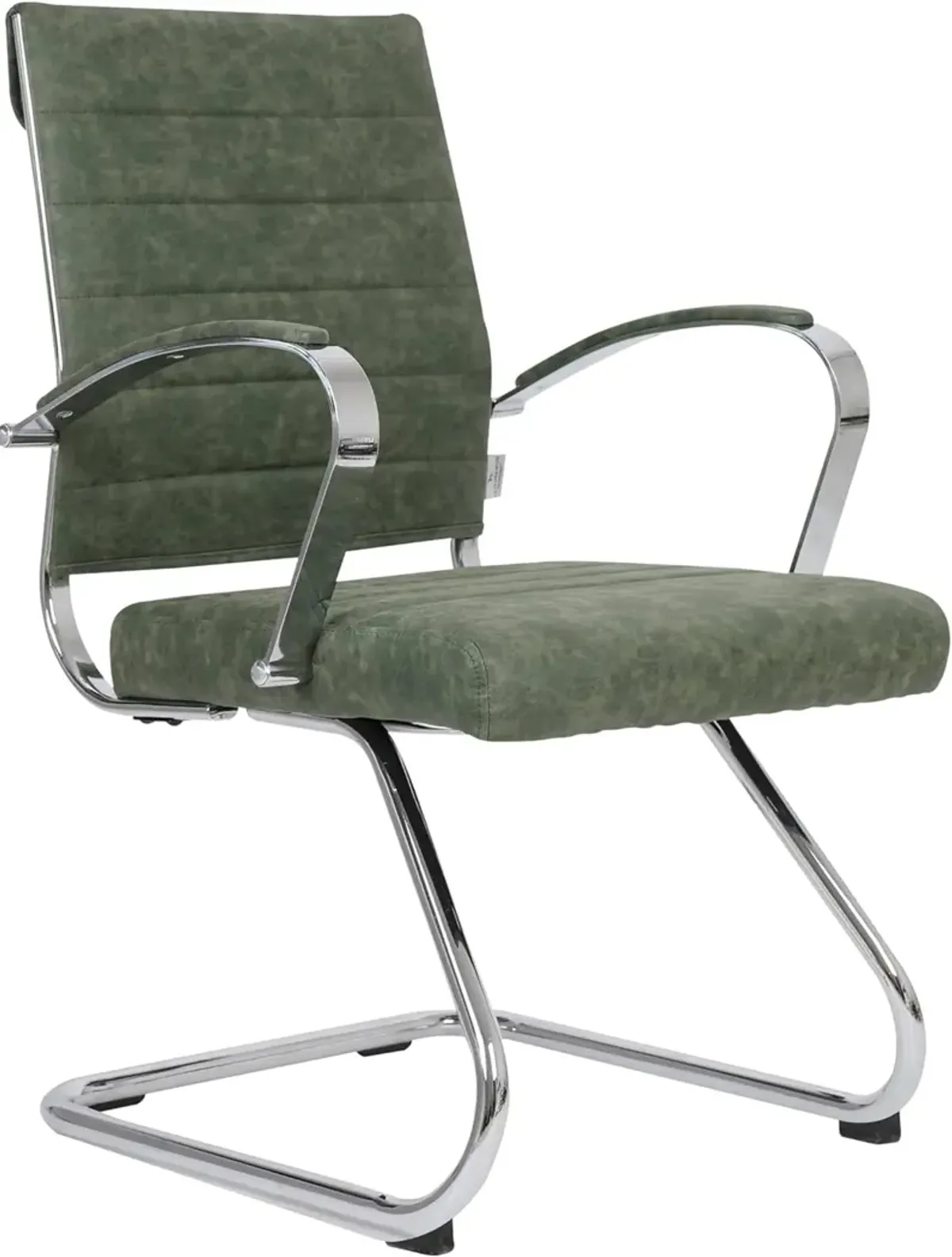 LeisureMod Benmar Home Leather Guest Office Chair in Black