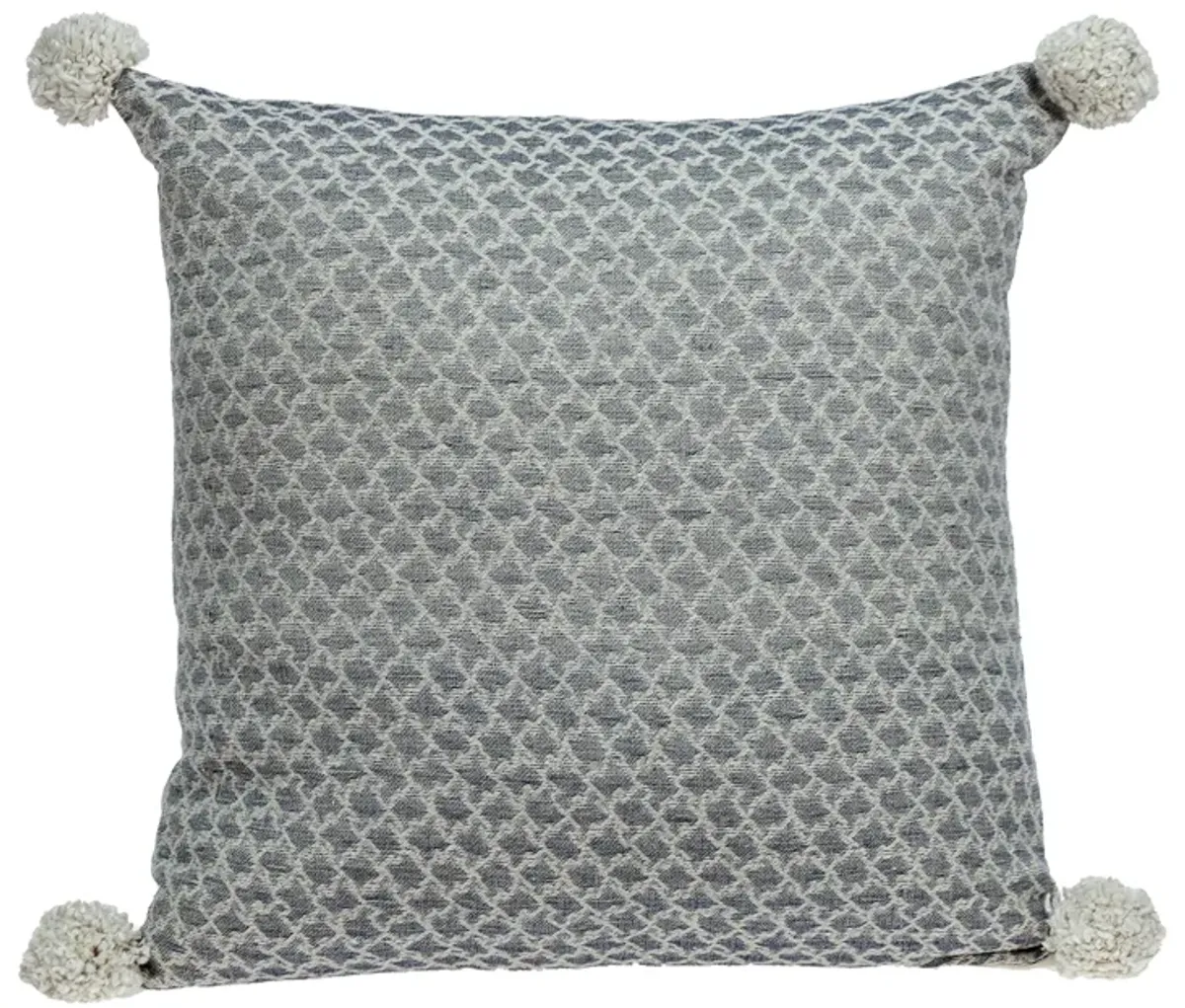 20" Gray Transitional Classic Throw Pillow