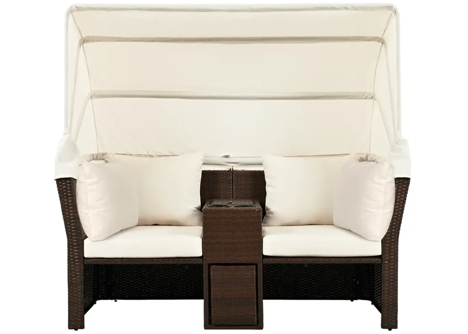 Merax Outdoor Double Daybed Loveseat Sofa Set