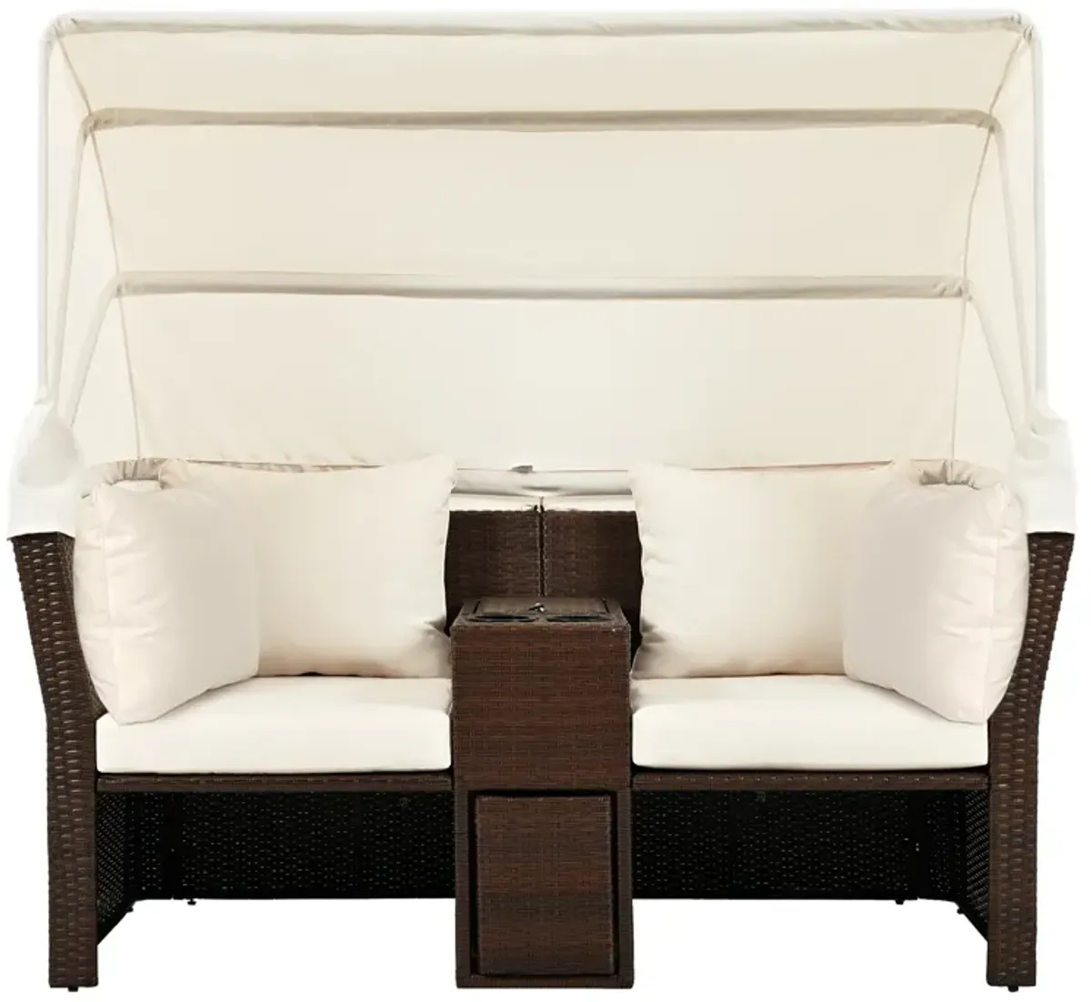 Merax Outdoor Double Daybed Loveseat Sofa Set