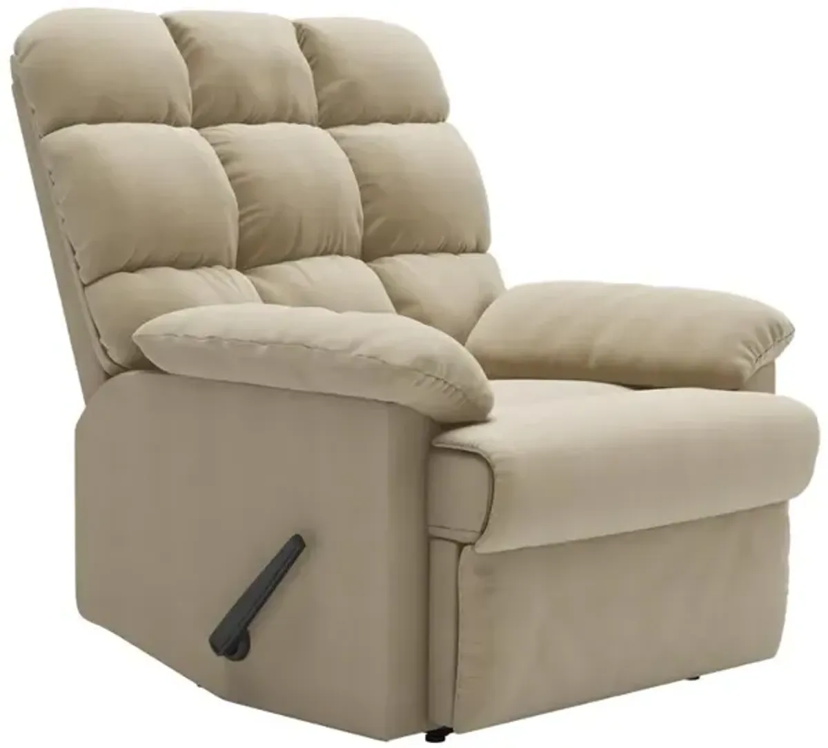 ProLounger Wall Hugger Recliner in Khaki Microfiber with Square Tufted Back