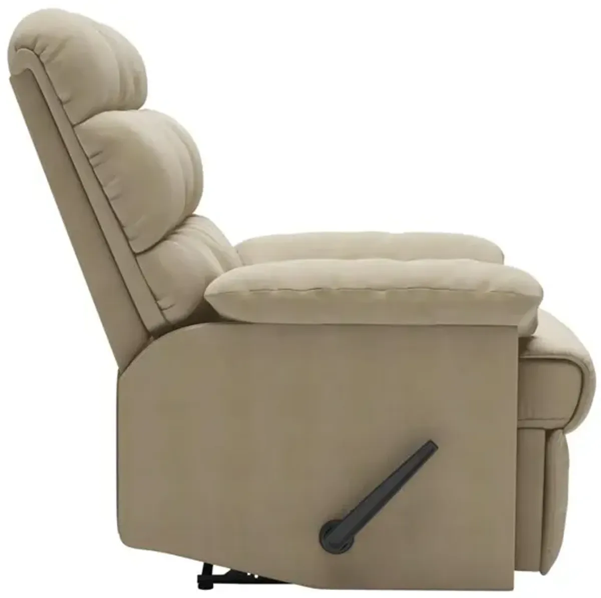 ProLounger Wall Hugger Recliner in Khaki Microfiber with Square Tufted Back