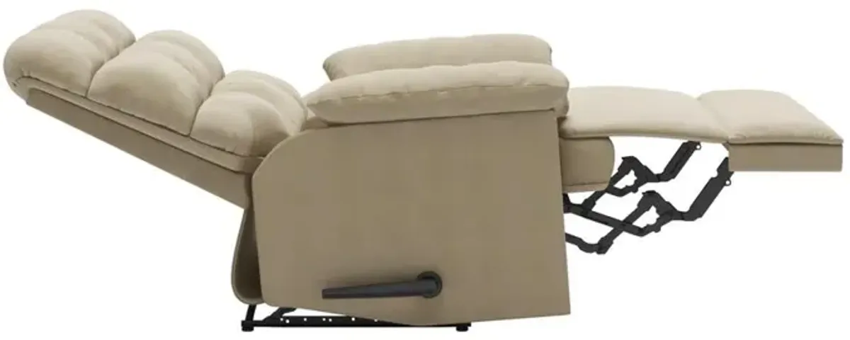 ProLounger Wall Hugger Recliner in Khaki Microfiber with Square Tufted Back