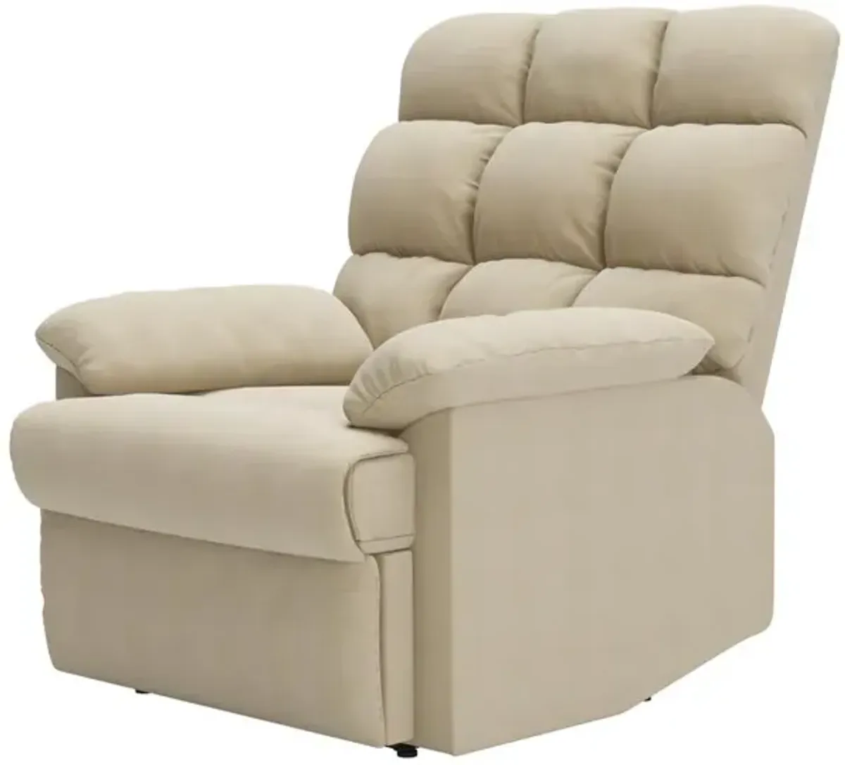 ProLounger Wall Hugger Recliner in Khaki Microfiber with Square Tufted Back