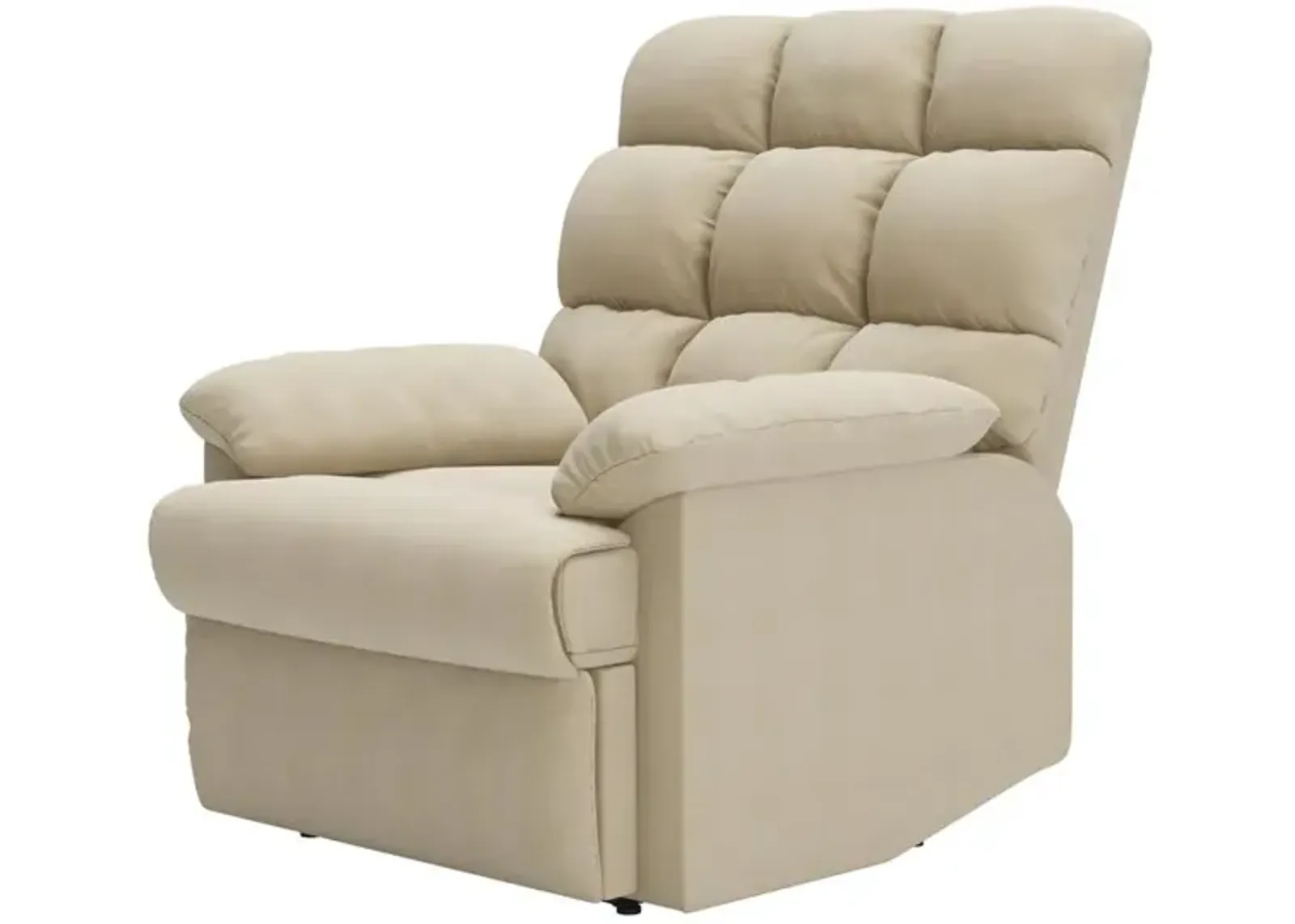 ProLounger Wall Hugger Recliner in Khaki Microfiber with Square Tufted Back