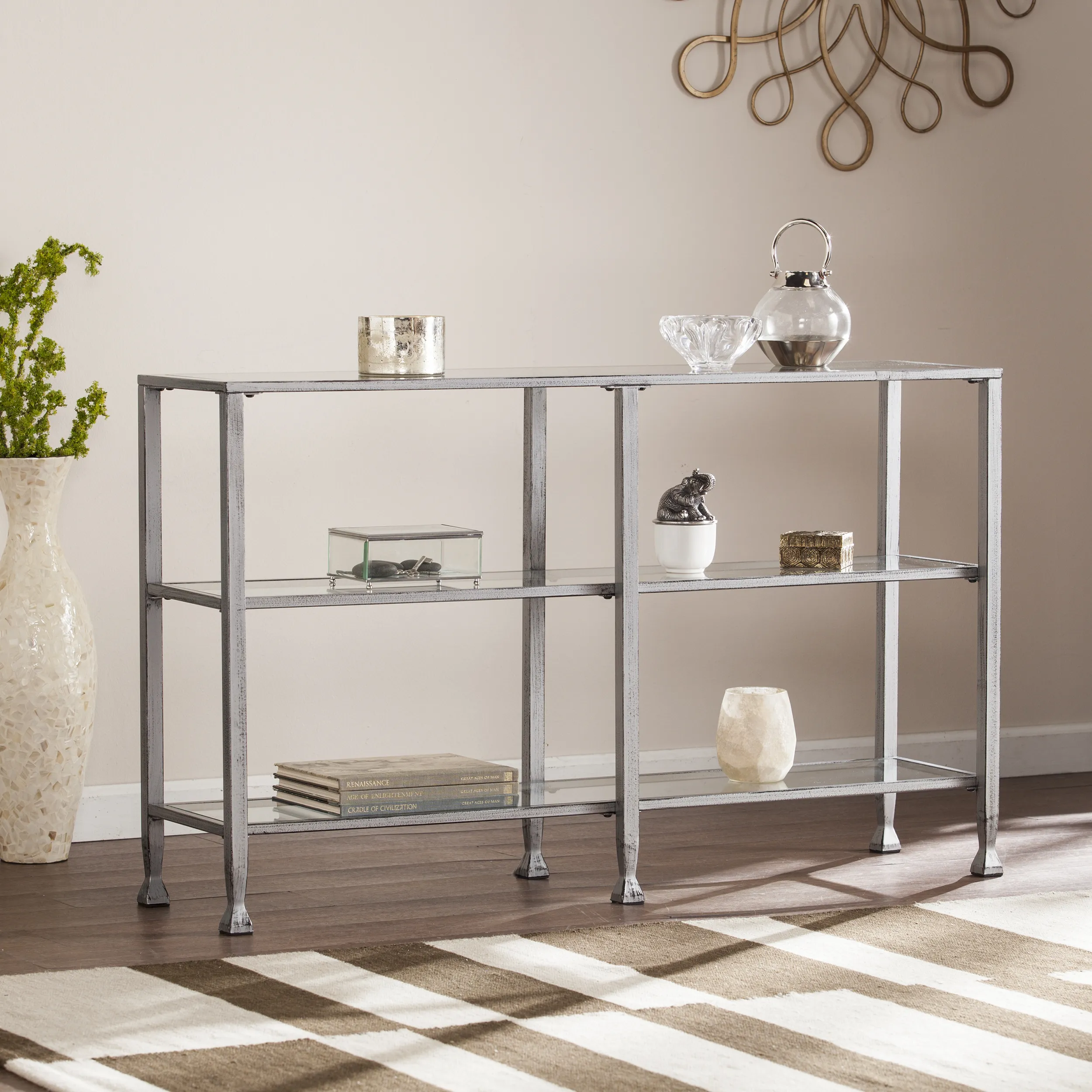 Jaymes Metal/Glass 3-Tier Console