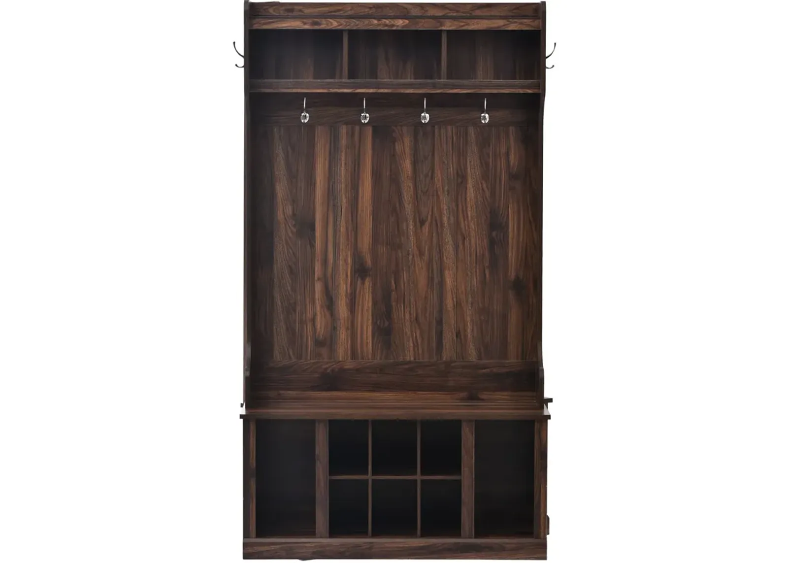 Farmhouse Entryway Hall Tree with 6 Hooks