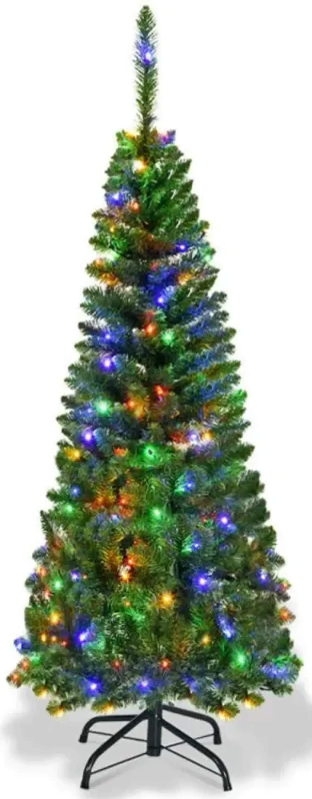 Prelit Pencil Christmas Tree with 250 LED Lights