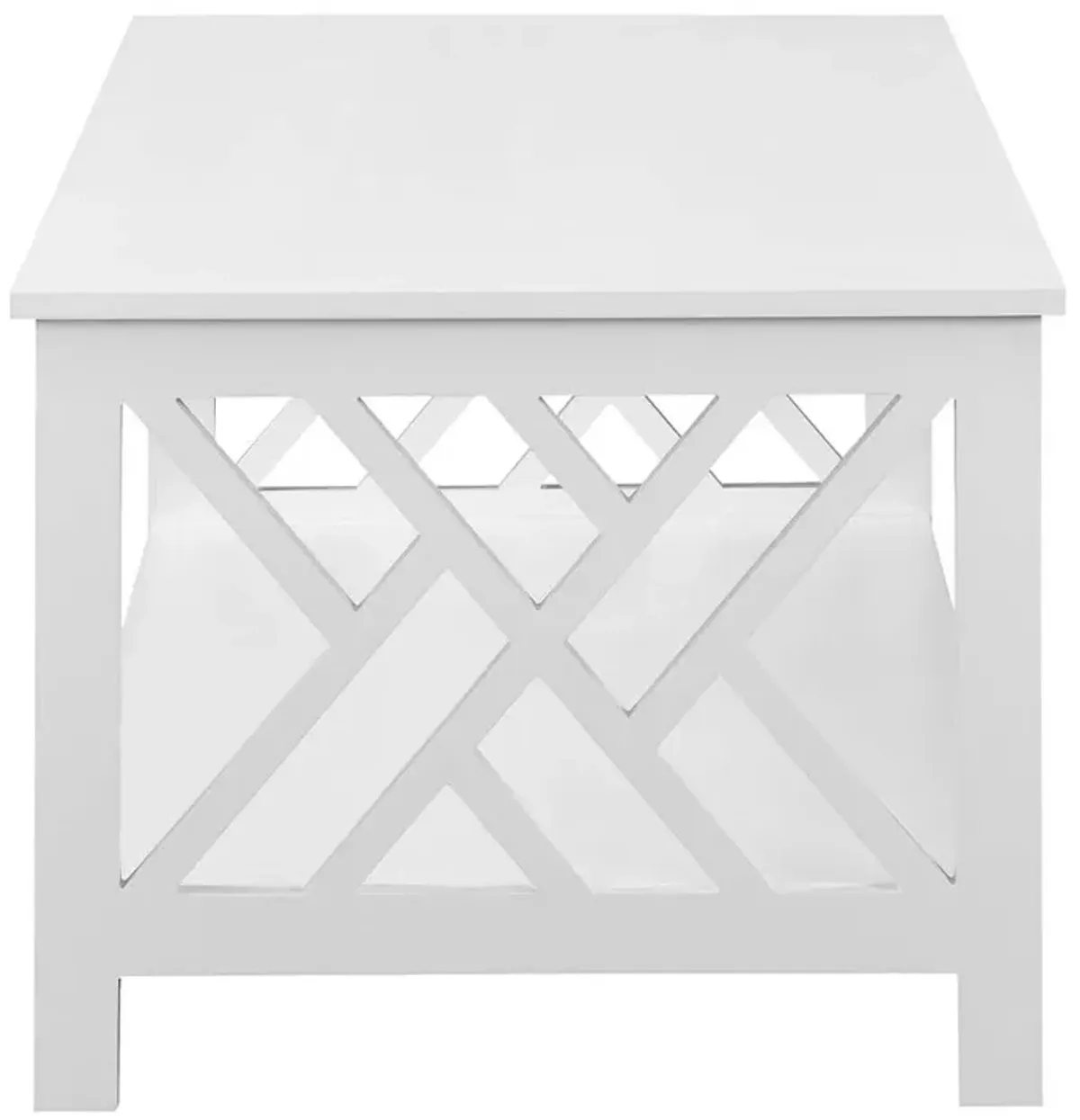 Convenience Concepts Titan Coffee Table with Shelf, White