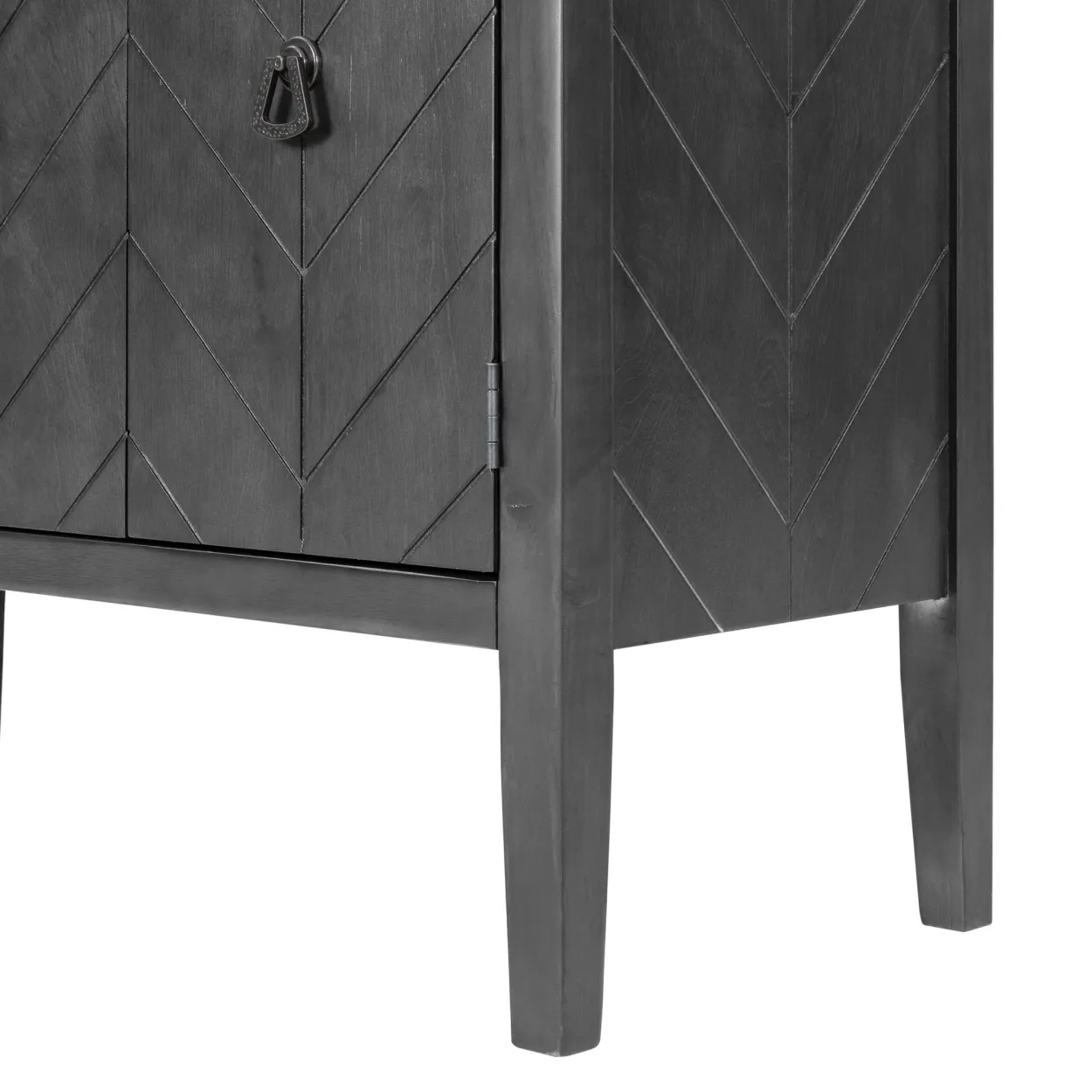 U-style, Accent Storage Cabinet Wooden Cabinet with Adjustable Shelf, Antique Gray, Entryway, Living Room, Bedroom