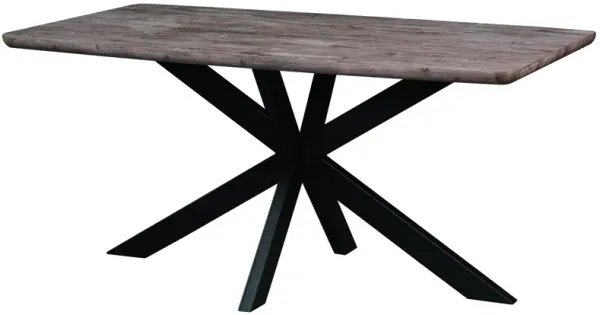 LeisureMod Ravenna 63" Rectangular Wood Dining Table With Modern Metal Base