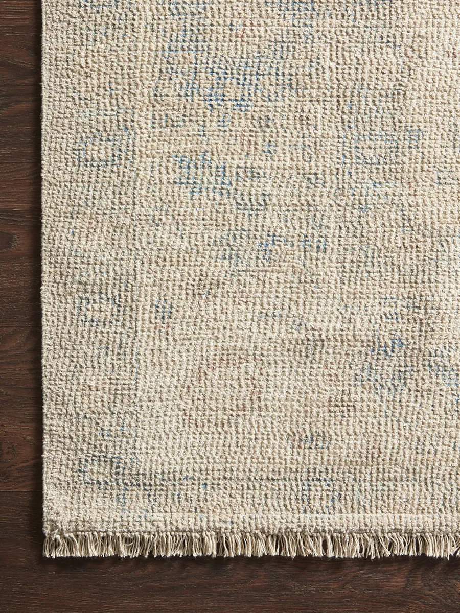 Priya PRY05 Natural/Blue 5' x 7'6" Rug