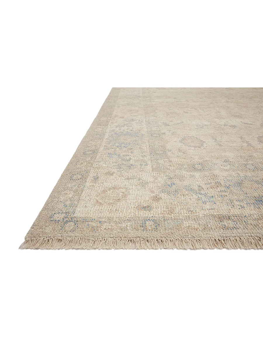 Priya PRY05 Natural/Blue 5' x 7'6" Rug