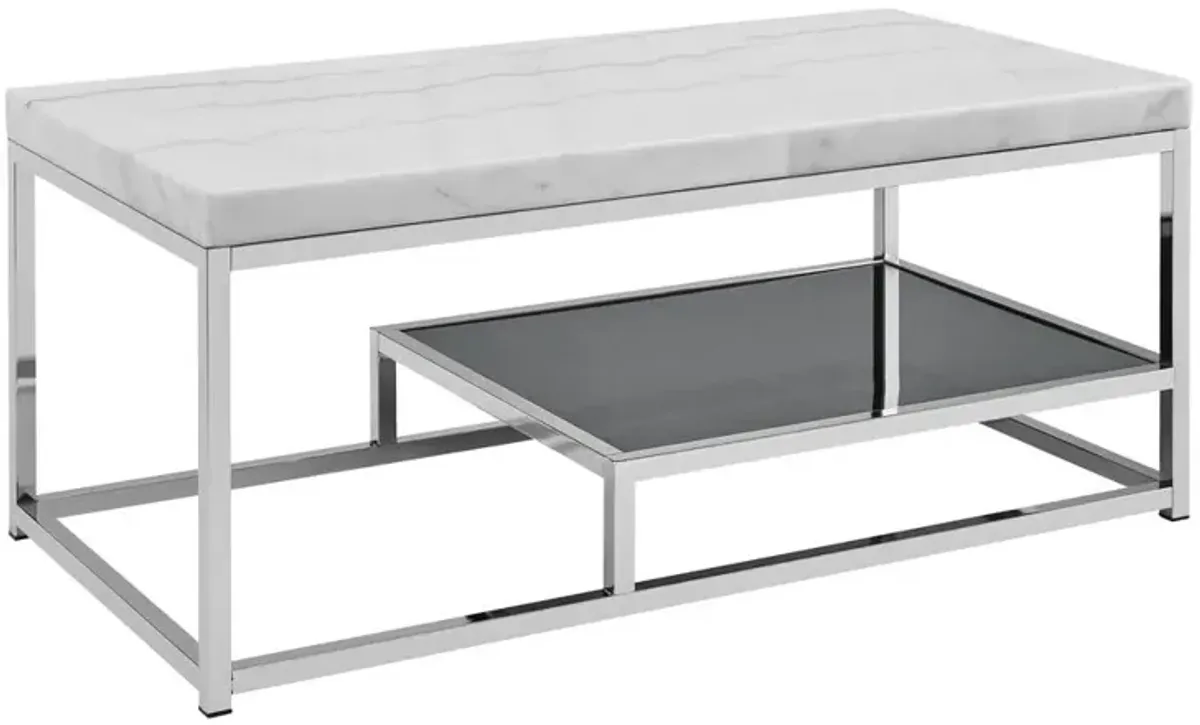 Aston White Marble Top Cocktail Table