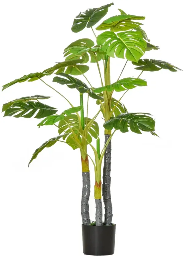 Indoor/Outdoor Green: 4ft Artificial Monstera Tree in Nursery Pot
