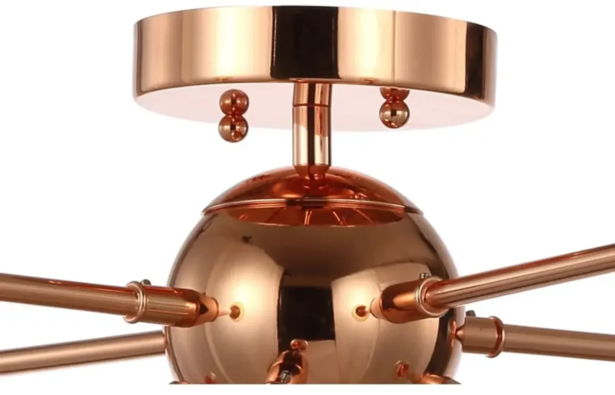 Copper 8-Light Sputnik Metal LED Flush-Mount