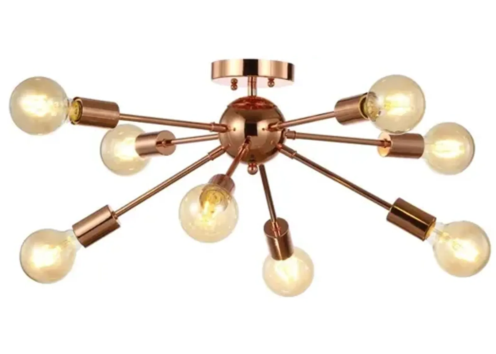 Copper 8-Light Sputnik Metal LED Flush-Mount