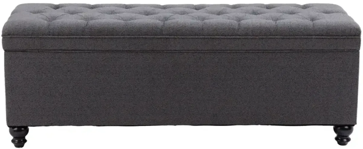 Halifax Storage Bench Gravel Gray