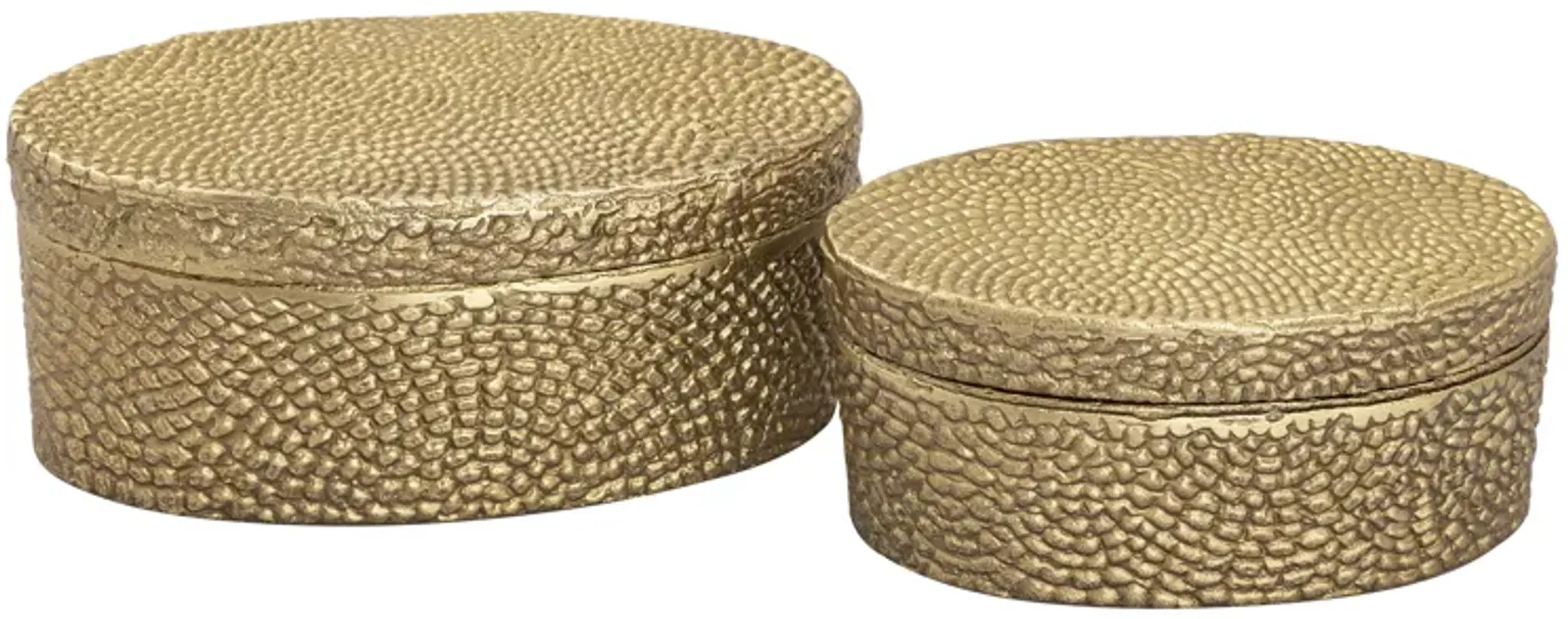 Oval Pebble Box Gold Large | Furniture.com