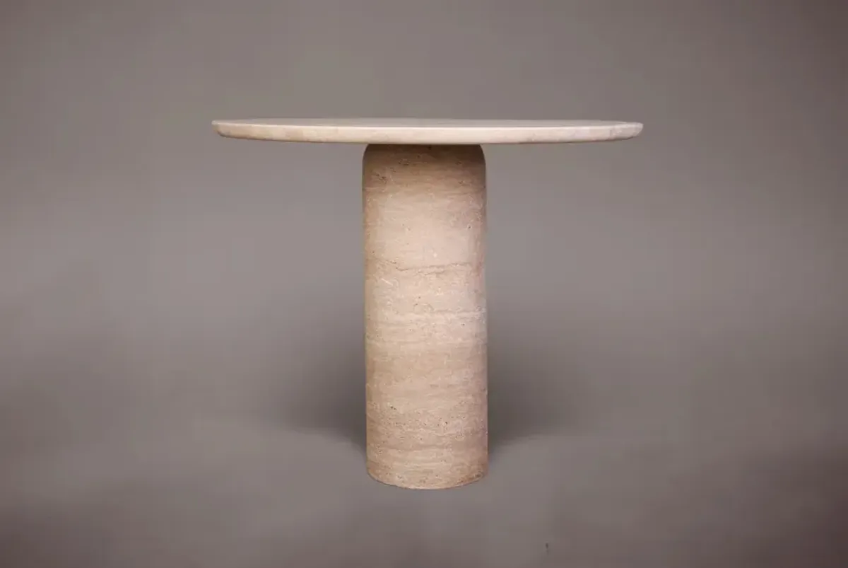 Round Travertine Dining Table 40"