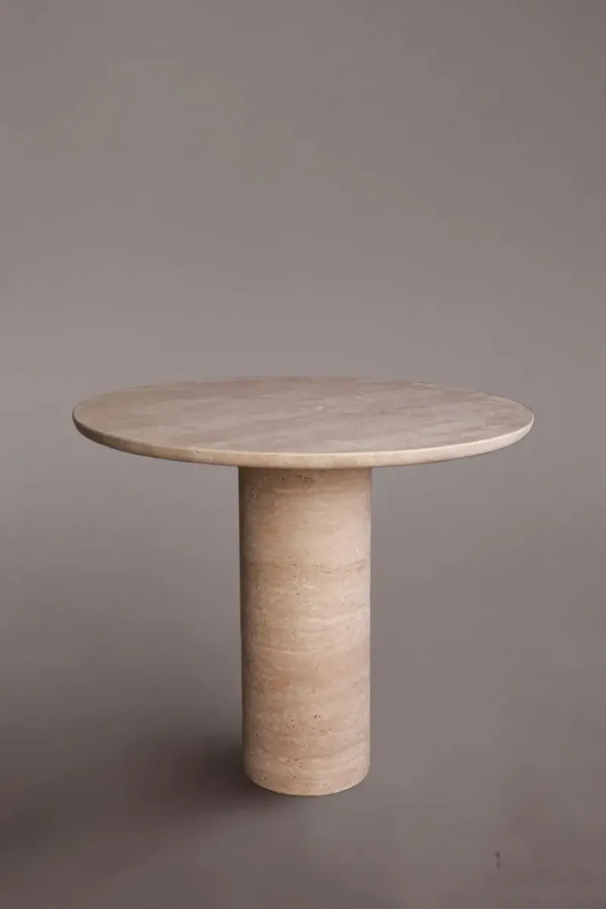 Round Travertine Dining Table 40"