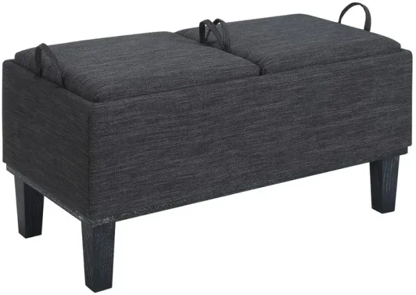 Convenience Concepts Designs4Comfort Brentwood Storage Ottoman with Reversible Trays, Gray