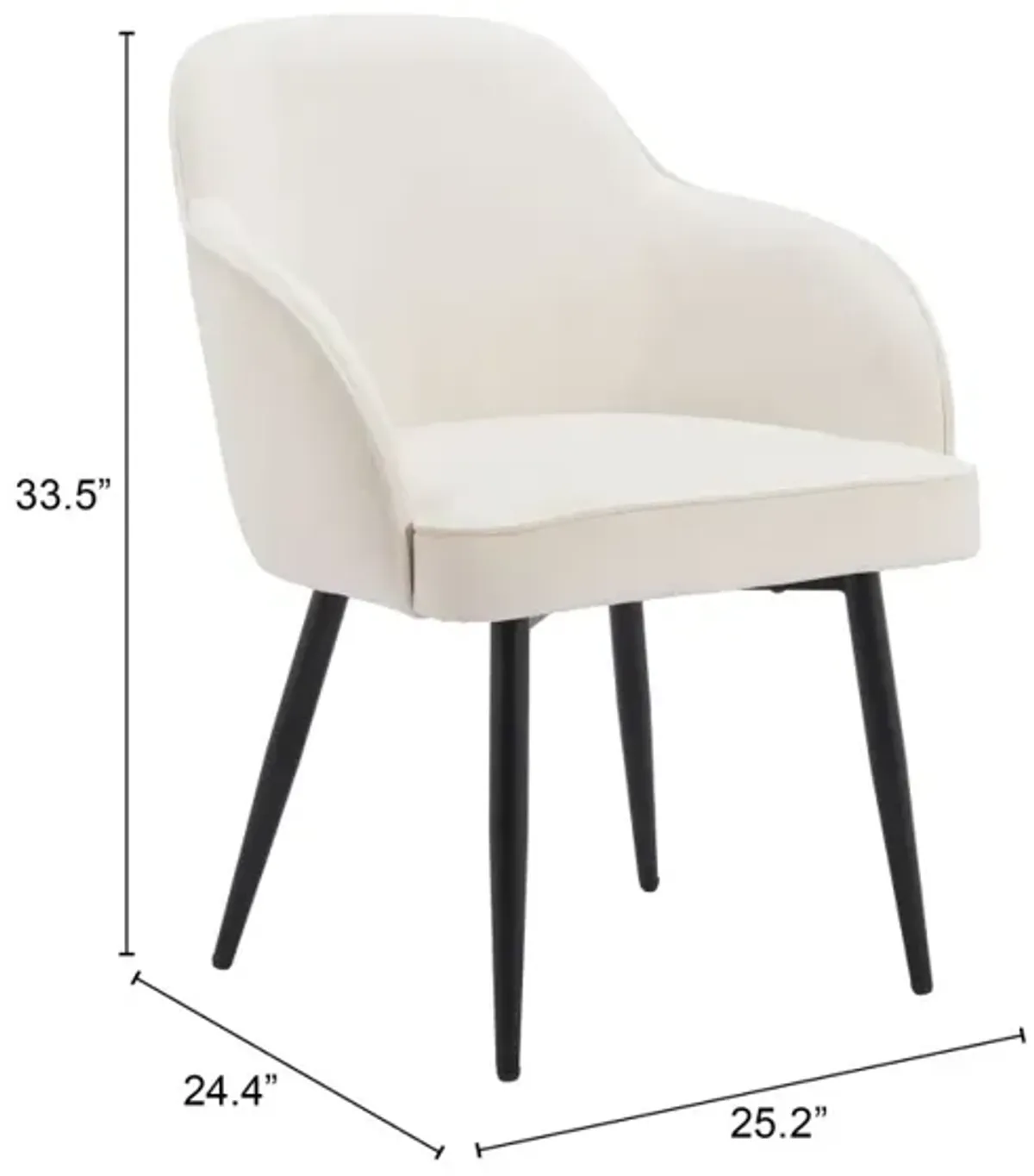 Jolie Dining Chair (Set of 2) Ivory