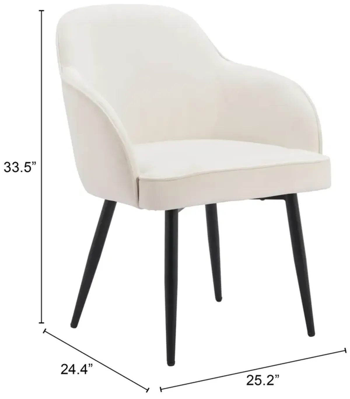 Jolie Dining Chair (Set of 2) Ivory