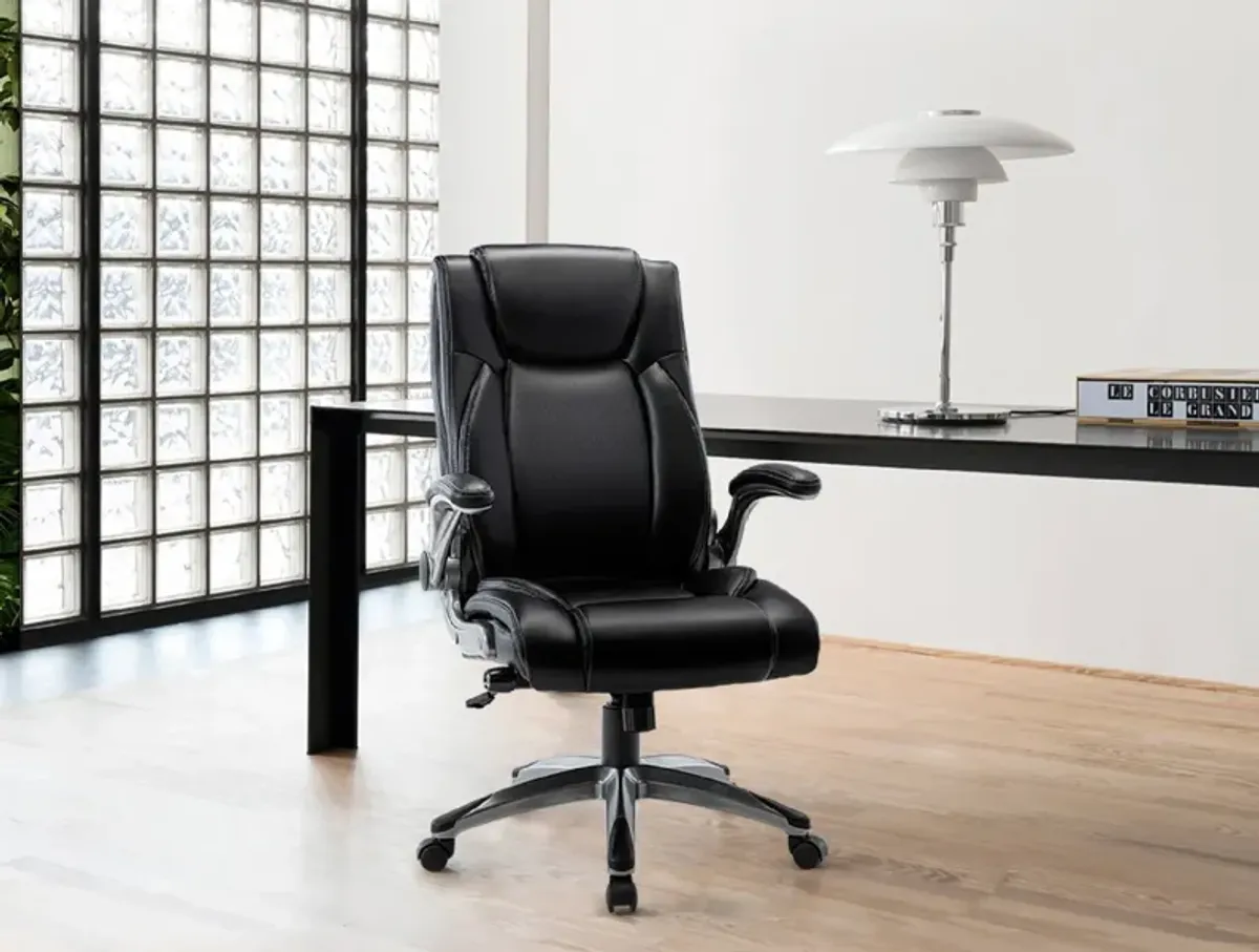 Ergonomic Executive Office Chair, High Back Computer Desk Chair With Flip-Up Armrests