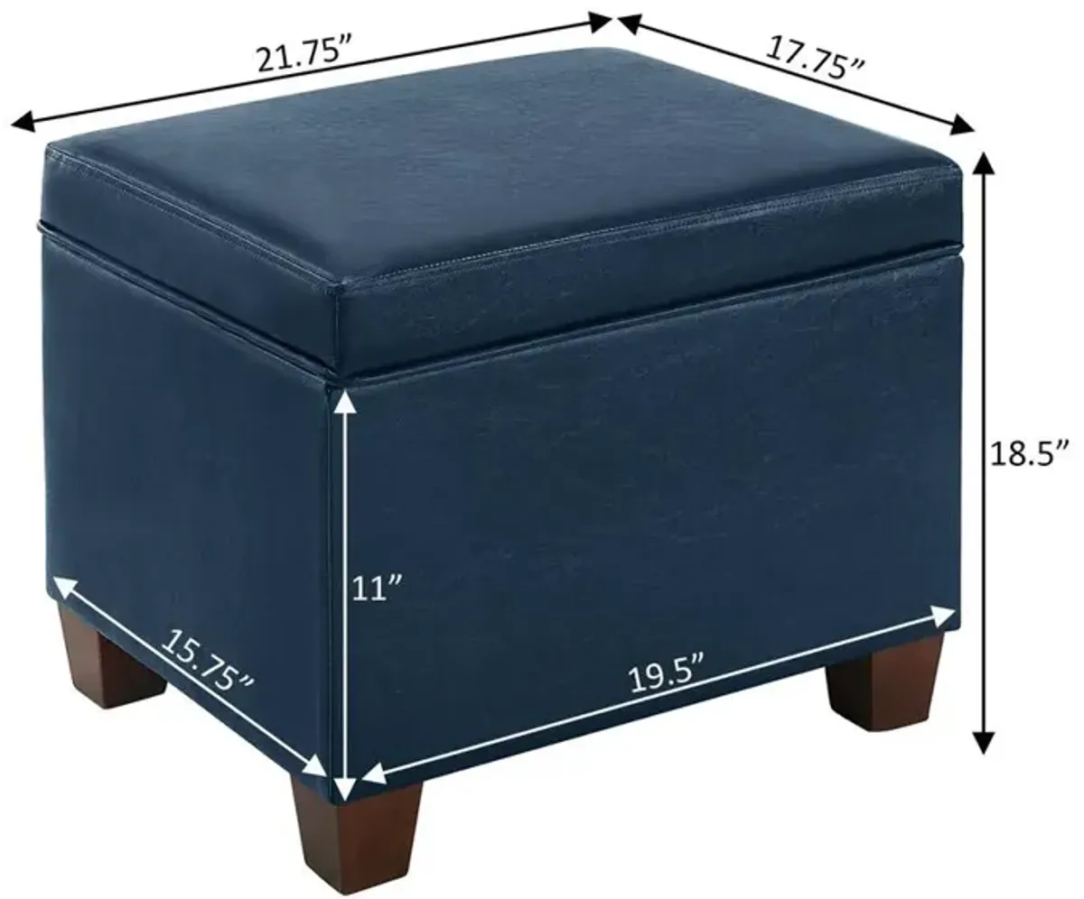 Convenience Concepts Madison Storage Ottoman Blue