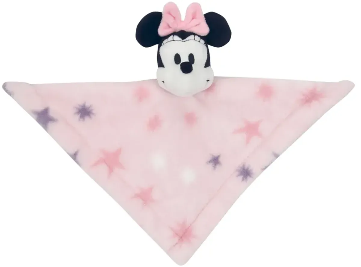 Lambs & Ivy Disney Baby Minnie Mouse Stars Pink Lovey/Security Blanket