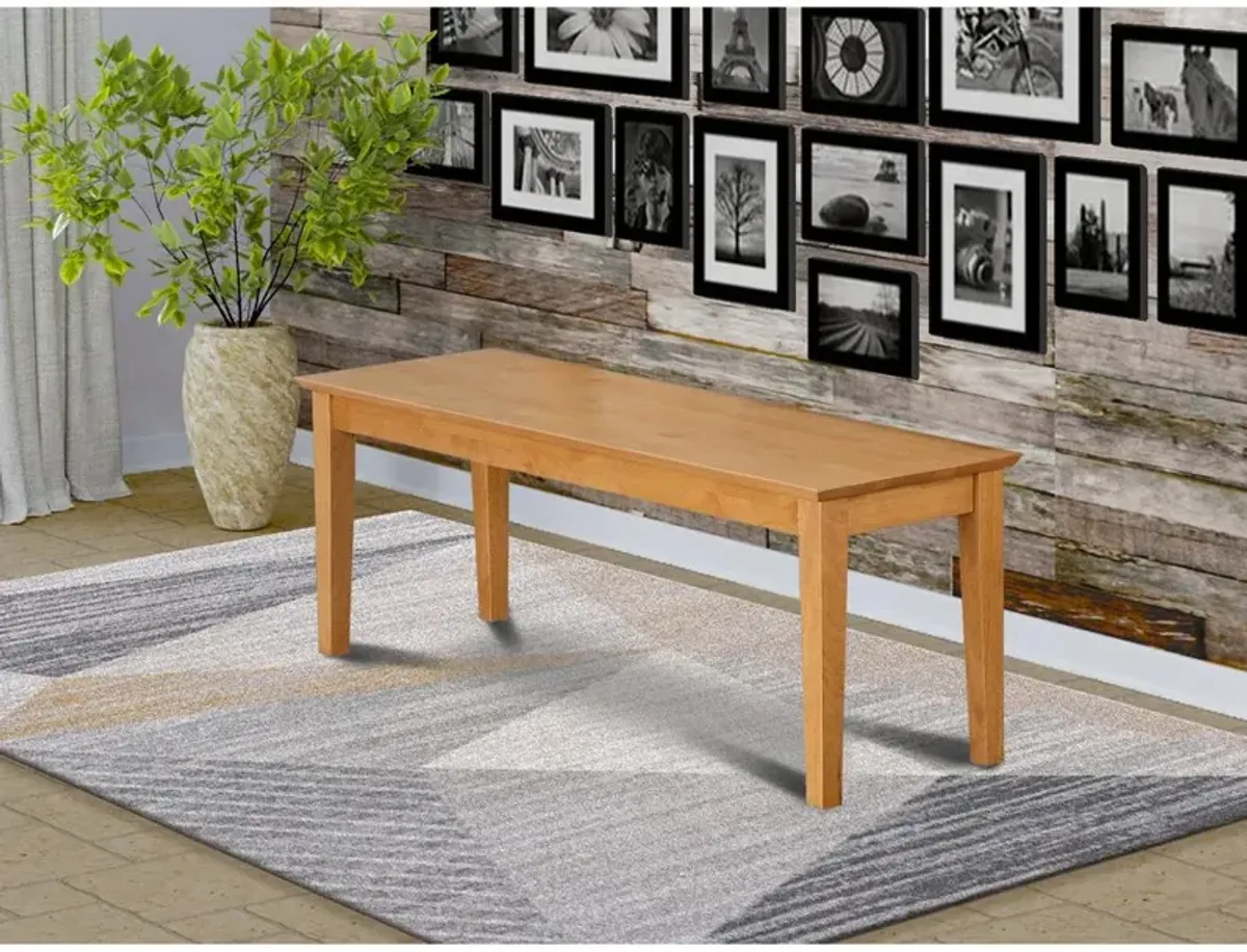 East West Furniture Capri  bench  with  wood  seat  in  Oak  Finish