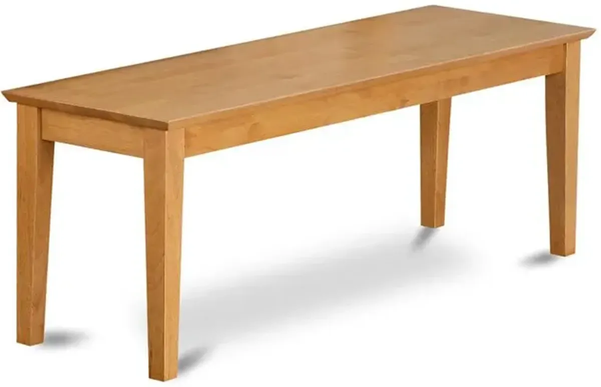 East West Furniture Capri  bench  with  wood  seat  in  Oak  Finish