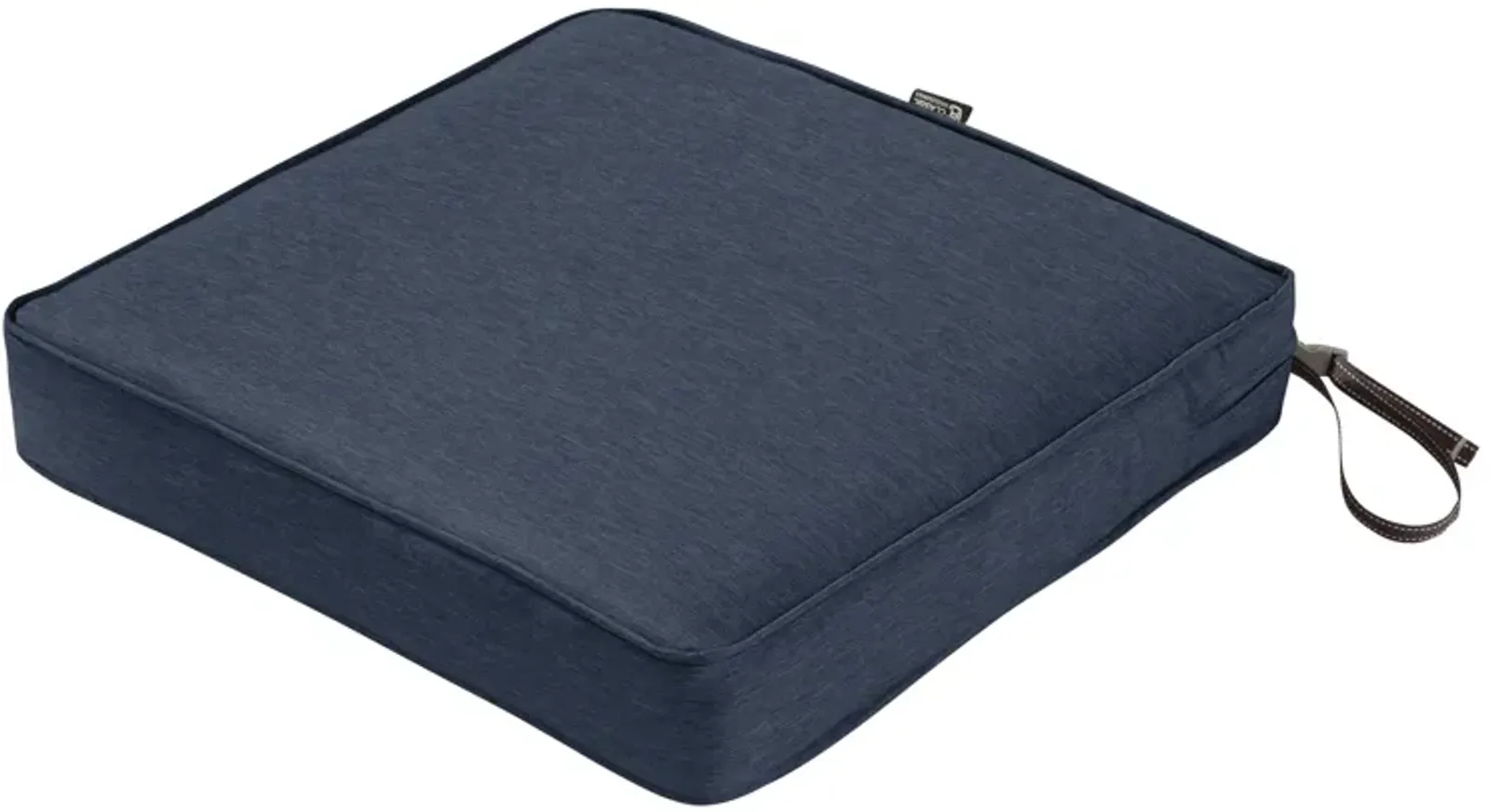 Classic Accessories Montlake FadeSafe Water-Resistant 17 x 17 x 3 Inch Outdoor Chair Cushion, Heather Indigo Blue, Outdoor Chair Cushions, Patio Chair Cushions, Patio Cushions