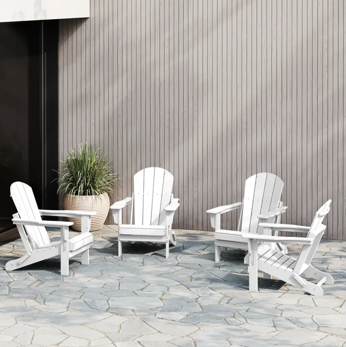 WestinTrends Westintrends 4-Piece set outdoor folding Poly Adirondack chair